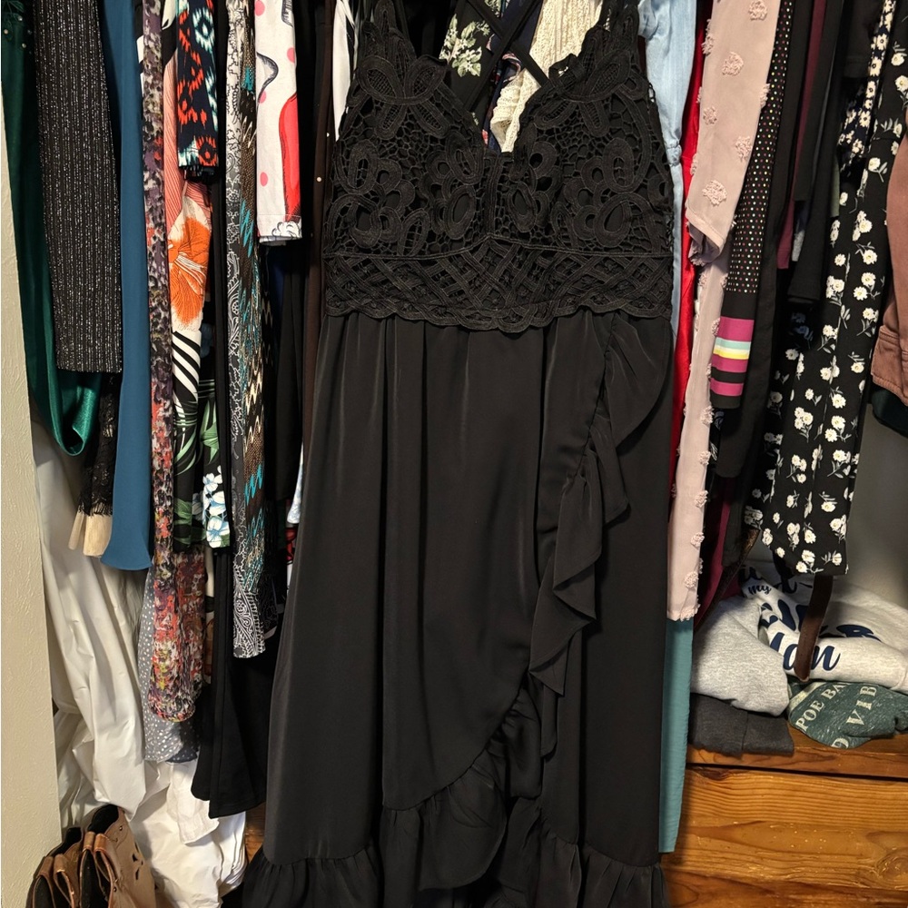 White Birch Black High Low Sundress